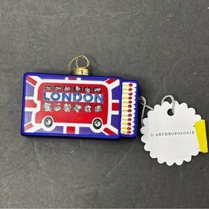 Anthropologie Furbish London Matchbook Glass Ornament  Blue NWT